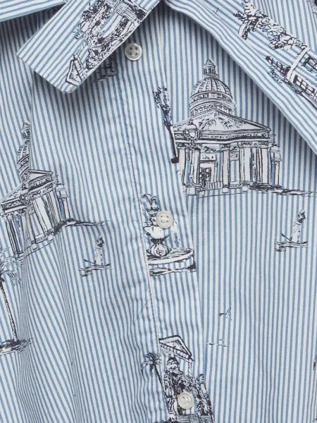 Rochie tip cămașă Maje cu imagine din poplin alb