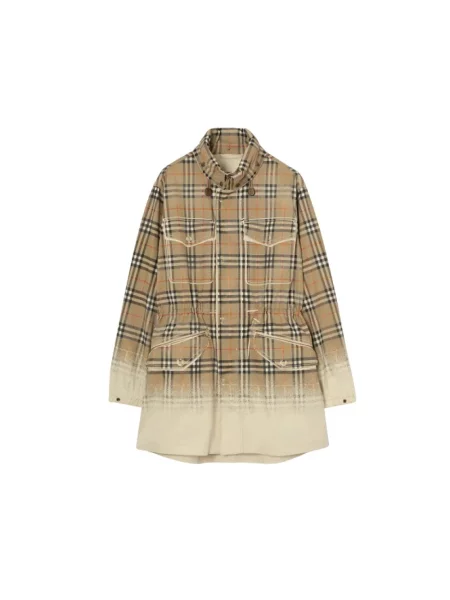 Kurtka Burberry w kratę beżowa
