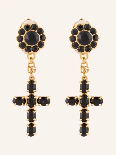 Dolce & Gabbana Náušnice zlatá černá