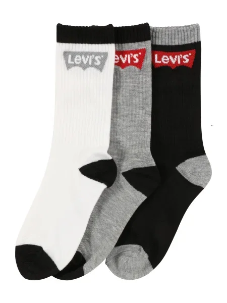 Levi's Kids Κάλτσες γκρι / κόκκινο / μαύρο λευκό