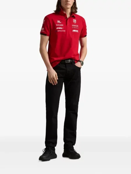 Slip de baie Polo Ralph Lauren alergare cu cordon cu imagine alb