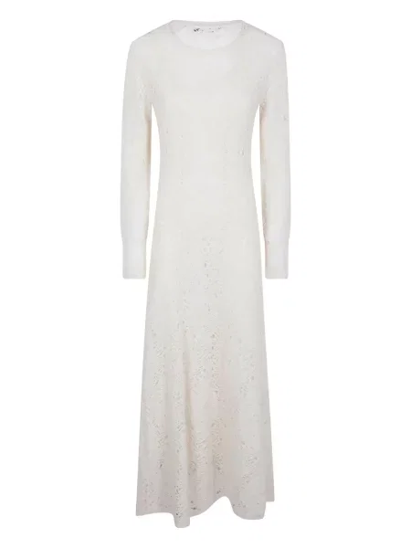 Rochie maxi D.exterior tricotate până la genunchi de costum alb