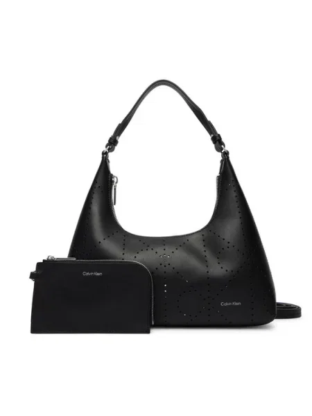 Calvin Klein Τσάντα Emblem Aop Perfor Lthr Bag μαύρο