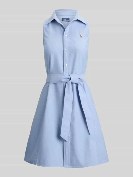 Sukienka polo o kroju regular fit z czystej bawełny Polo Ralph Lauren niebieska