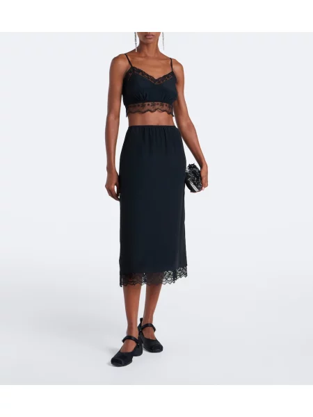 Sutien bralette Simone Rocha din satin negru