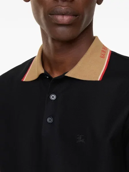 Gulerat polo Burberry cu autograf negru