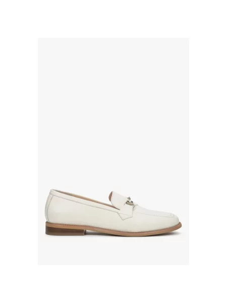 Лофери шкіряні молочні Estro білі