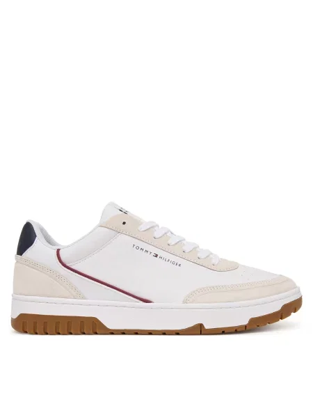 Αθλητικά Tommy Hilfiger Th Basket Core Leather Suede Mix λευκό