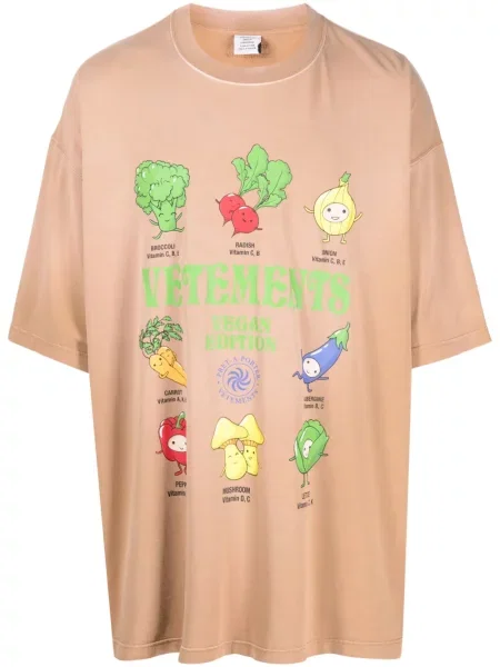 Tricou grafic Vetements cu imagine maro