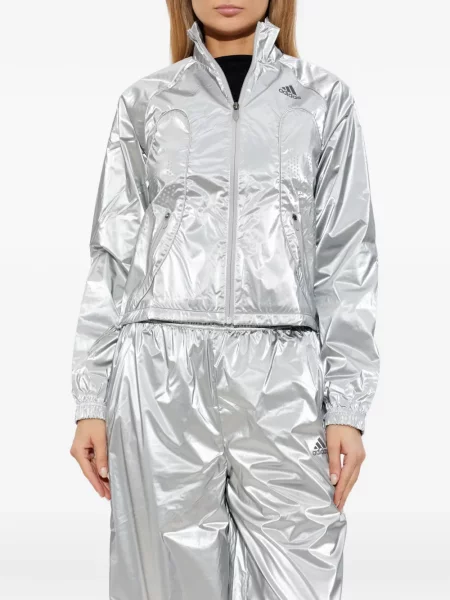 Дънки Adidas с принт с леопардов принт сребристо