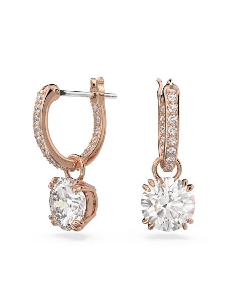 Swarovski Uhani rožnato zlata / transparentna