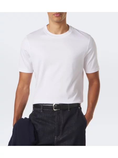 Tricou Brunello Cucinelli din jerseu alb