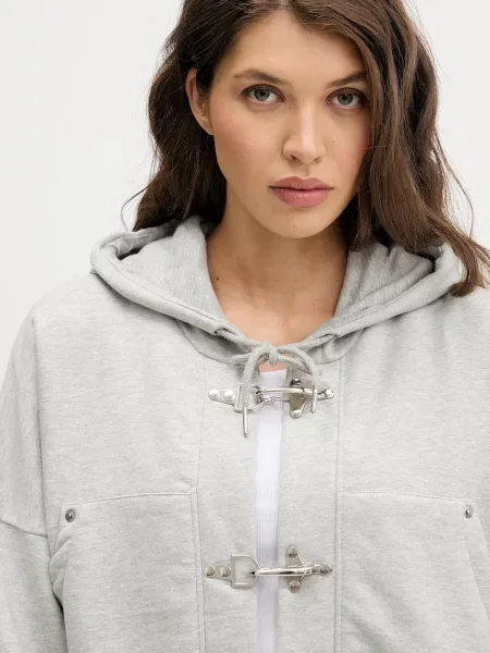 Кофта The Ragged Priest з капюшоном меланж сірий