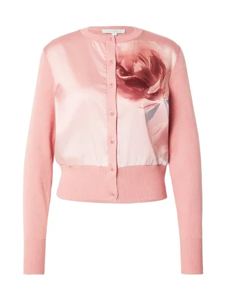 Ted Baker Geacă tricotată ILYNA corai magenta / argintiu roz