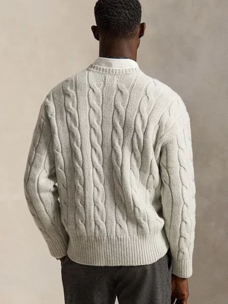 Polo Ralph Lauren sveter pánsky vlnený sivá