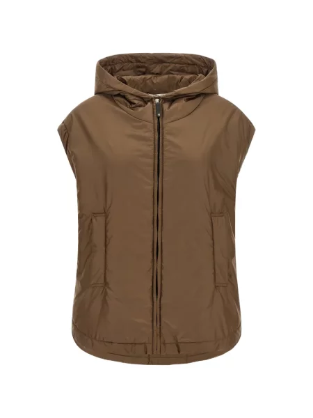 Vestă Max Mara cu glugă maro