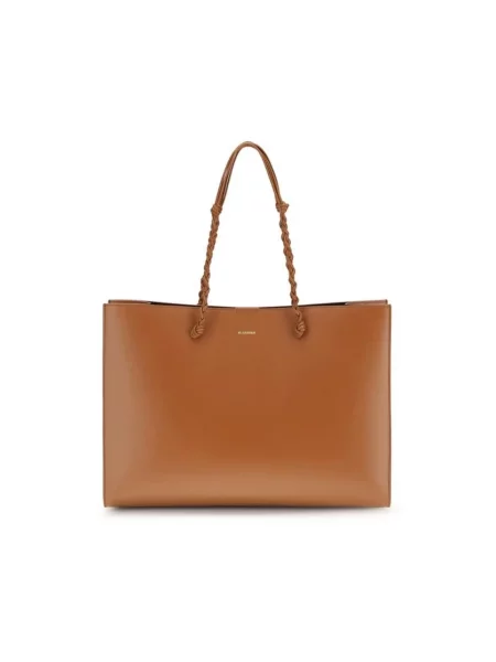 Shopperka Jil Sander skórzana brązowa