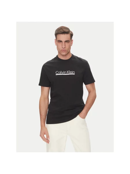 Calvin Klein Marškinėliai Outline Tape Graphic Regular Fit juoda