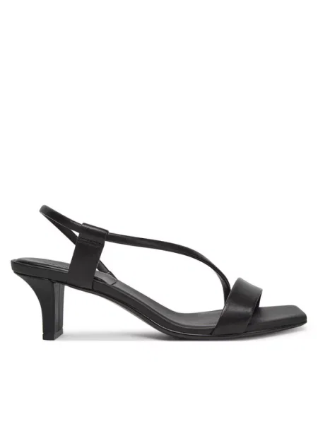 Calvin Klein Sandály Heel Sandal 50 Squared Lth černá