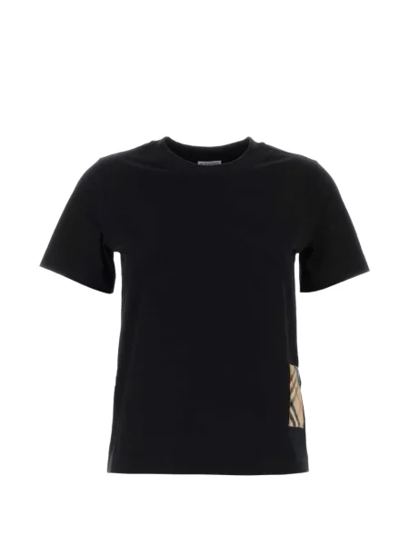 Tricou Burberry din cașmir în carouri negru