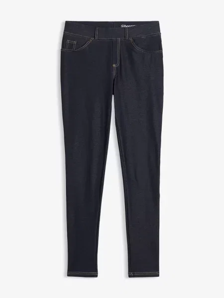 Legginsy o wyglądzie dżinsów niebieskie