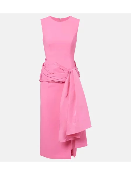 Jedwabna sukienka koktajlowa Carolina Herrera garniturowa różowa