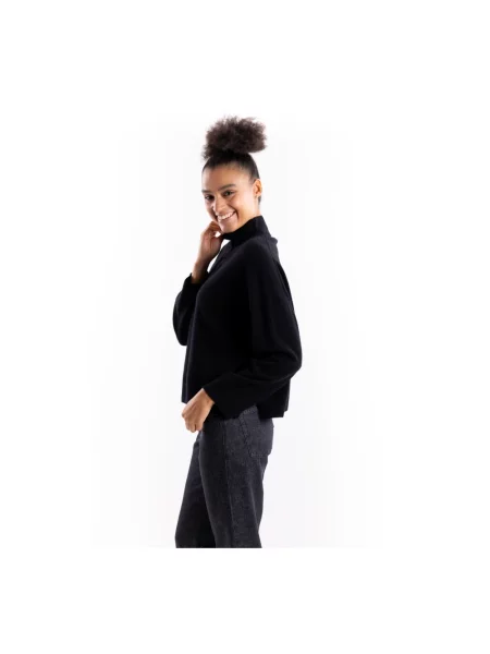 Sweter z golfem Solocascmir z kaszmiru czarny