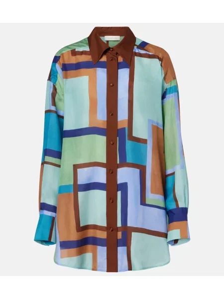 Cămașă Zimmermann din satin cu imagine