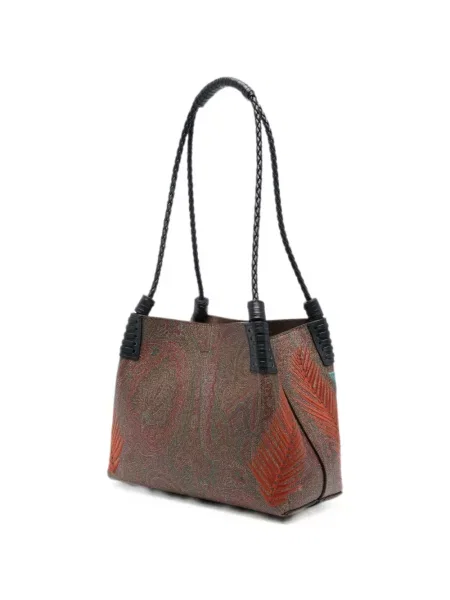 Τσάντα Etro με κέντημα paisley καφέ