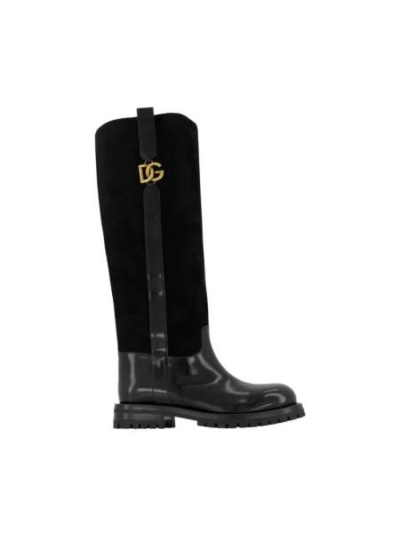 Kozaki Dolce And Gabbana skórzane czarne