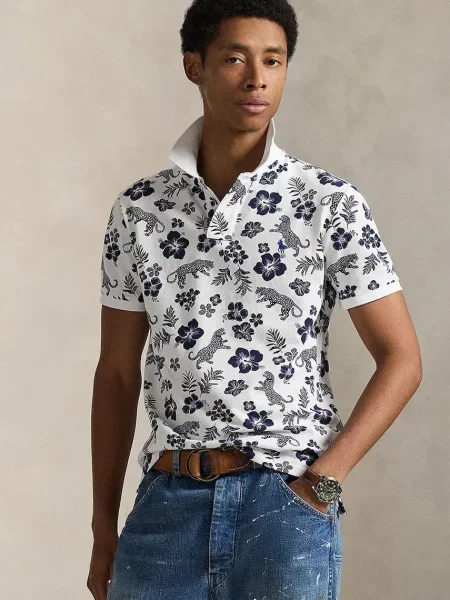 Bombažen polo Polo Ralph Lauren vijolična