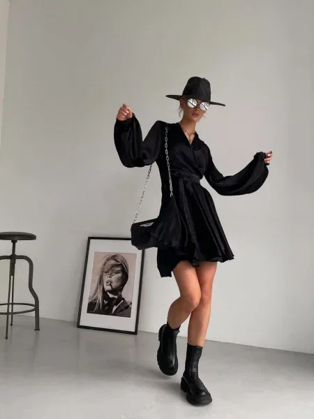 Платье мини Milirud софтшелл черное