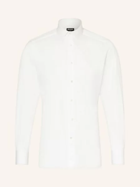Zegna Koszula Trecapi Regular Fit weiss biała