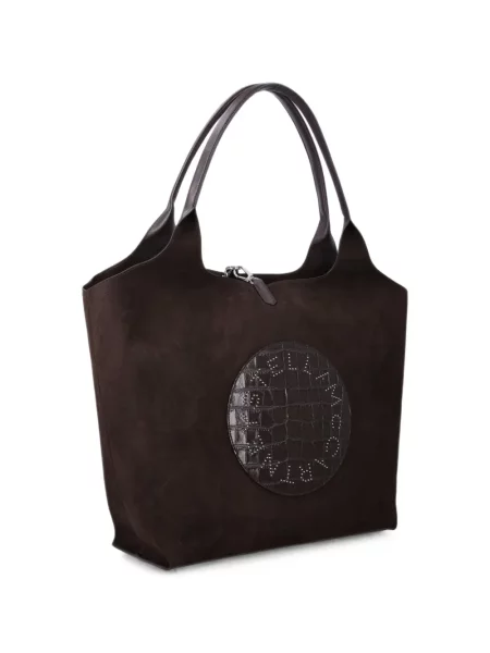 Geantă shopper Stella Mccartney cu autograf maro