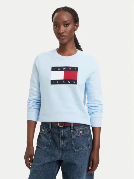 Tommy Jeans Суитшърт Flag светлосин