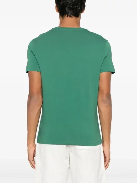 Lniana haftowana koszulka Polo Ralph Lauren w paski niebieska
