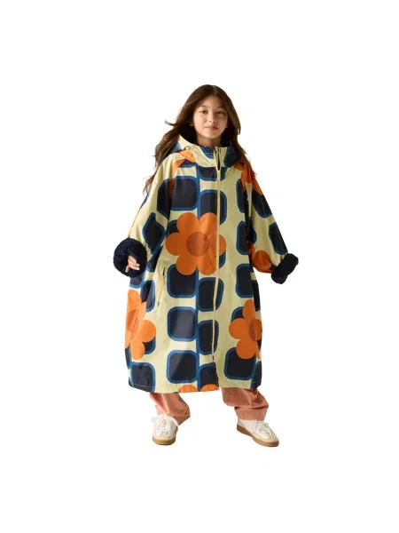 Szlafrok Dziewczęcy Orla Kiely Giant Square Flower Changing Robe pomarańczowy