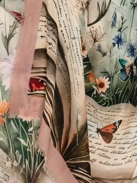 Fular D'aniello cu model floral cu imagine