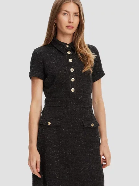 Твідова сукня Guess чорна