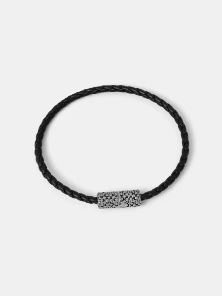 Usnjena zapestnica Coach črna