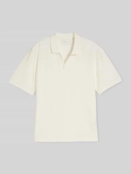 Koszulka polo z czystej bawełny o kroju regular fit Tom Tailor Denim biała