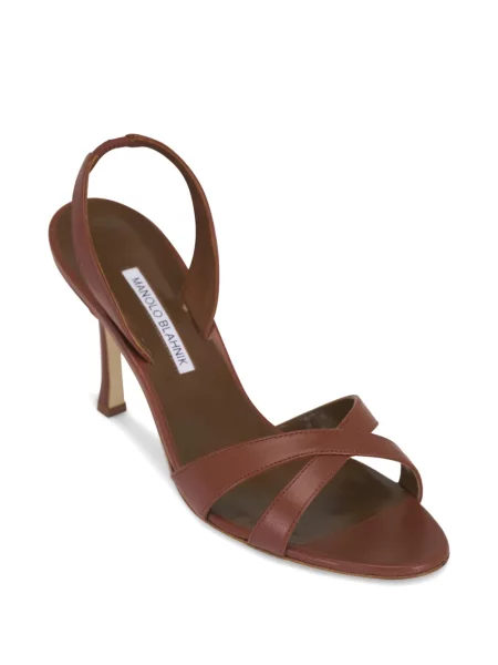 Sandale Manolo Blahnik cu bretele maro