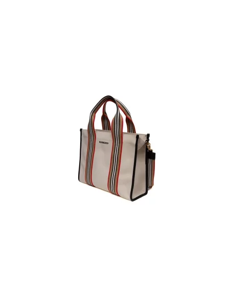 Pasek Burberry w paski płócienny beżowy