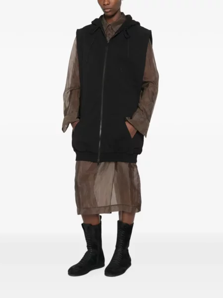 Яке Mm6 Maison Margiela без ръкави с качулка черно