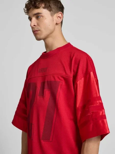 T-shirt o kroju relaxed fit z rękawem o dł. Rhude czerwona