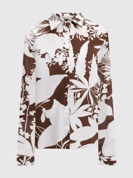 Блуза із шовку Shadow в квітковий принт Michael Kors біла