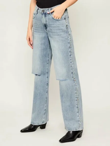 One Teaspoon Blugi BIRTHDAY JACKSON | Relaxed fit | mid waist albastru