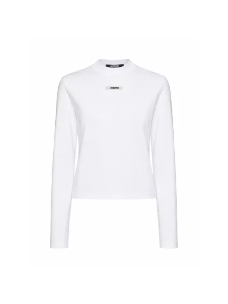 Top Jacquemus z tafty biały