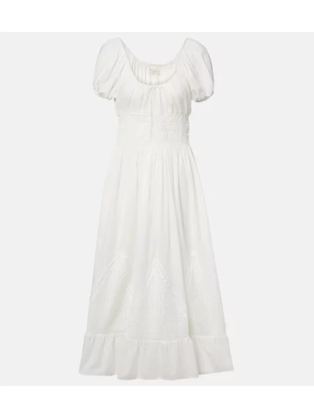 Rochie midi Faithfull până la genunchi de costum alb