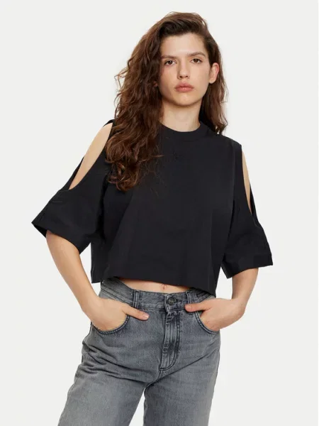 HUGO T-Shirt Dewaja Oversize czarny